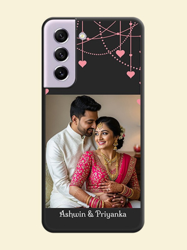 Pink Love Hangings with Text on Space Black Custom Soft Matte Back Cover - Galaxy S21 FE 5G
