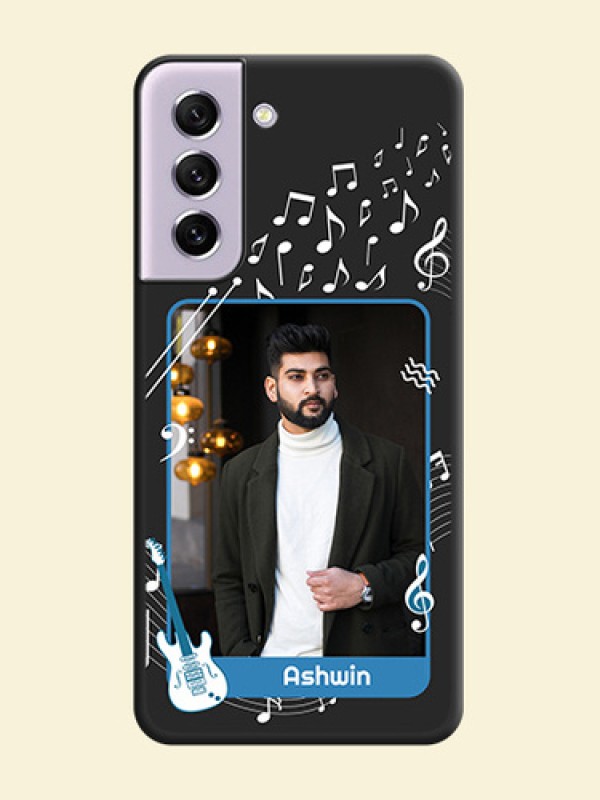 Musical Theme Design with Text on Photo on Space Black Soft Matte Mobile Case - Galaxy S21 FE 5G