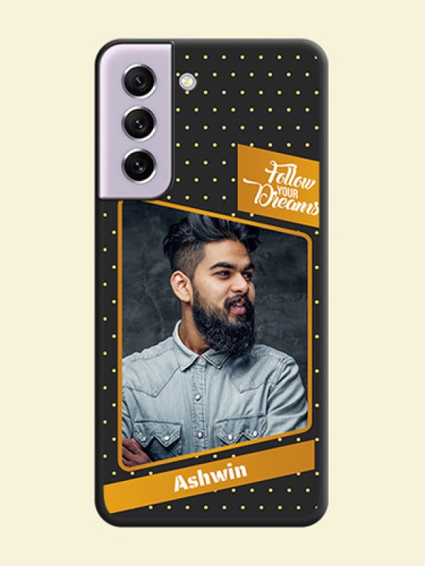 Follow Your Dreams with White Dots on Space Black Custom Soft Matte Phone Cases - Galaxy S21 FE 5G
