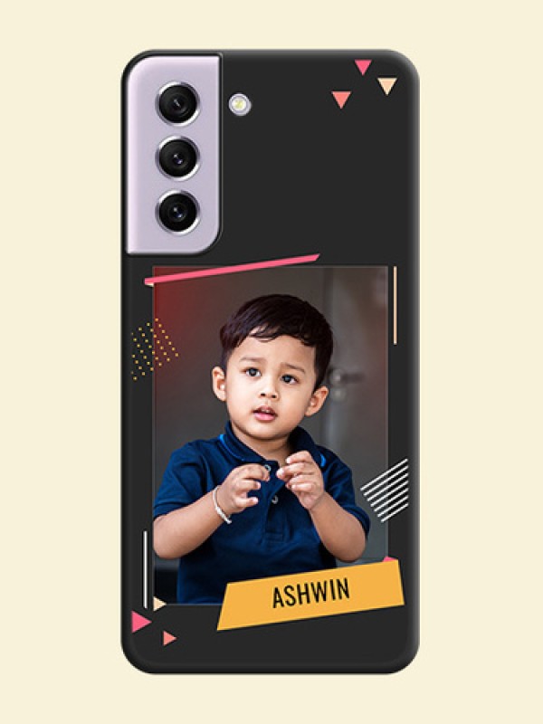 Photo Frame with Triangle Small Dots on Photo on Space Black Soft Matte Back Cover - Galaxy S21 FE 5G