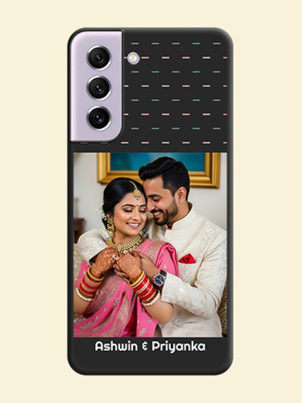 Line Pattern Design with Text on Space Black Custom Soft Matte Phone Back Cover - Galaxy S21 FE 5G