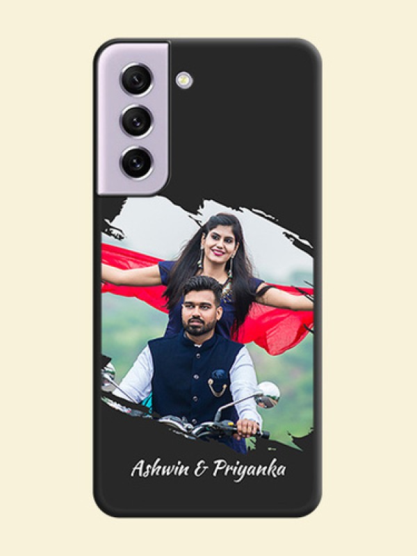 Grunge Brush Strokes on Photo on Space Black Soft Matte Back Cover - Galaxy S21 FE 5G