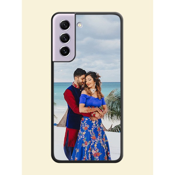 Full Single Pic Upload On Space Black Personalized Soft Matte Phone Covers -Samsung Galaxy S21 Fe 5G