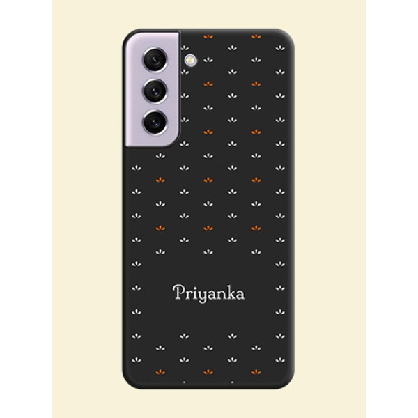 Simple Pattern With Custom Text On Space Black Personalized Soft Matte Phone Covers -Samsung Galaxy S21 Fe 5G