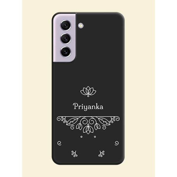 Lotus Garden Custom Text On Space Black Personalized Soft Matte Phone Covers -Samsung Galaxy S21 Fe 5G