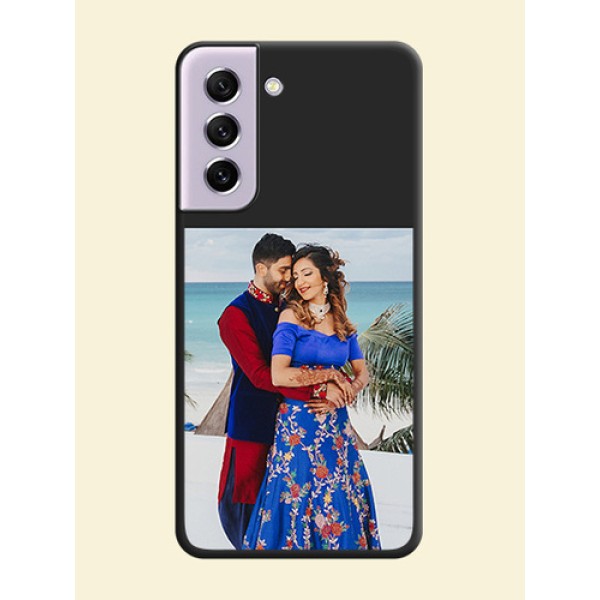 Image Upload With Space Black Color On Custom Soft Matte Mobile Back Cover - Samsung Galaxy S21 Fe 5G