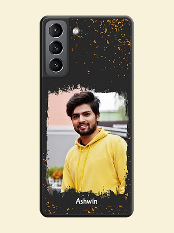 Spray Free Design on Photo on Space Black Soft Matte Phone Cover - Galaxy S21 Plus