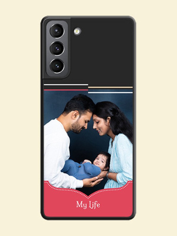 Classic Plain Design with Name on Photo on Space Black Soft Matte Phone Cover - Galaxy S21 Plus