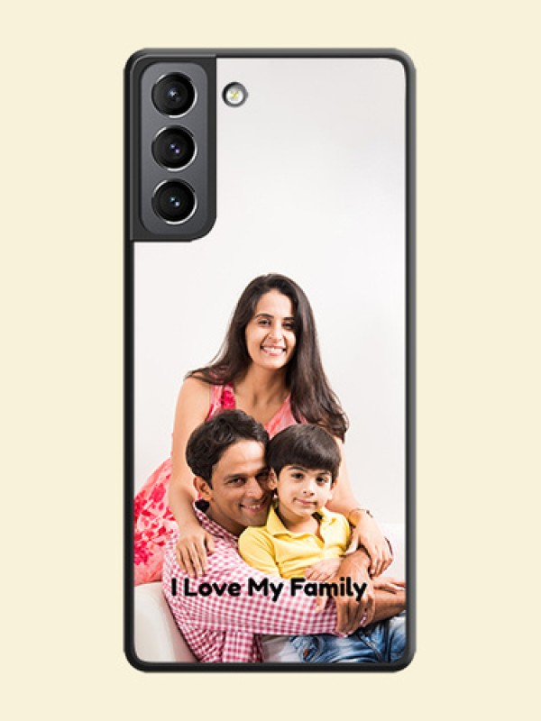 Full Single Pic Upload With Text On Space Black Personalized Soft Matte Phone Covers -Samsung Galaxy S21 Plus