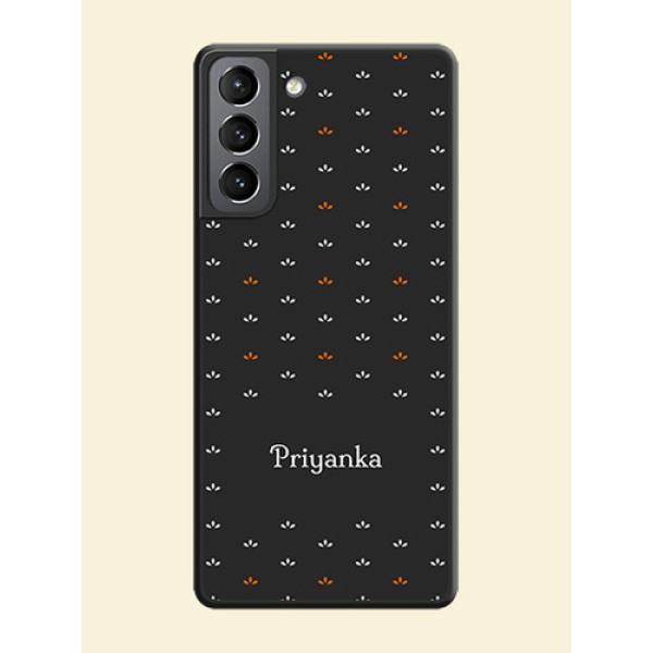 Simple Pattern With Custom Text On Space Black Personalized Soft Matte Phone Covers -Samsung Galaxy S21 Plus