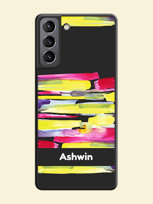 Brush Coloured on Space Black Personalized Soft Matte Phone Covers - Galaxy S21