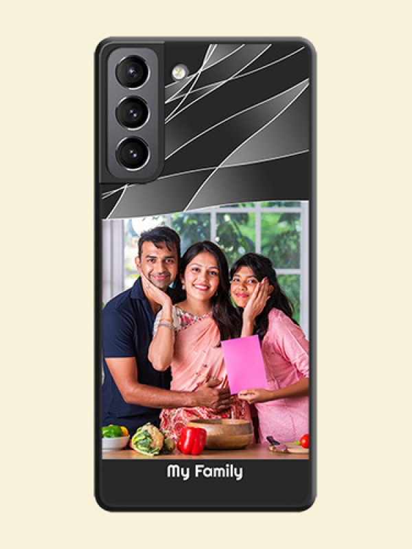 Mixed Wave Lines on Photo on Space Black Soft Matte Mobile Cover - Galaxy S21