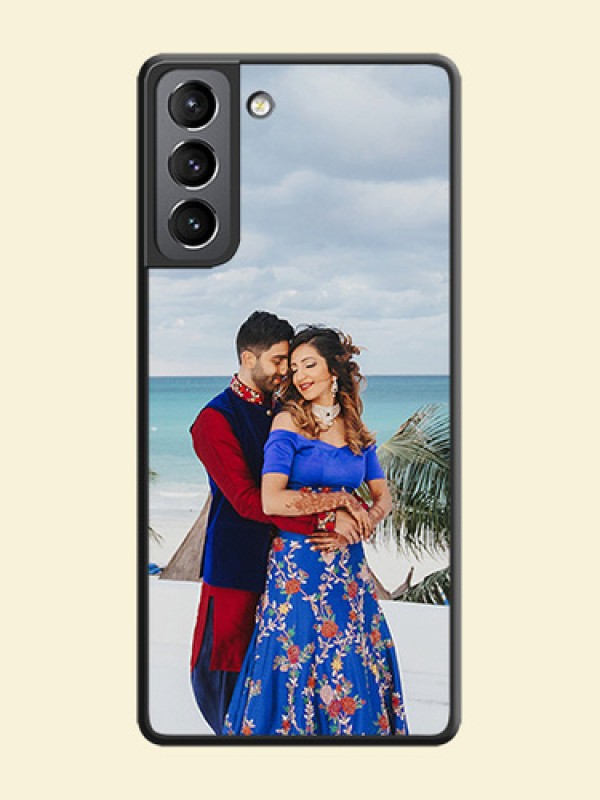 Full Single Pic Upload On Space Black Personalized Soft Matte Phone Covers -Samsung Galaxy S21
