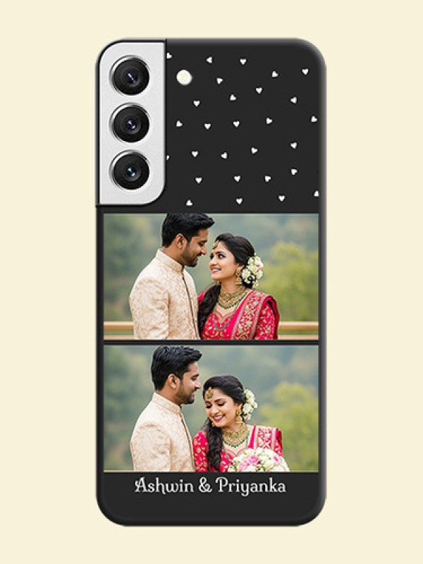 Miniature Love Symbols with Name on Space Black Custom Soft Matte Back Cover - Galaxy S22 5G