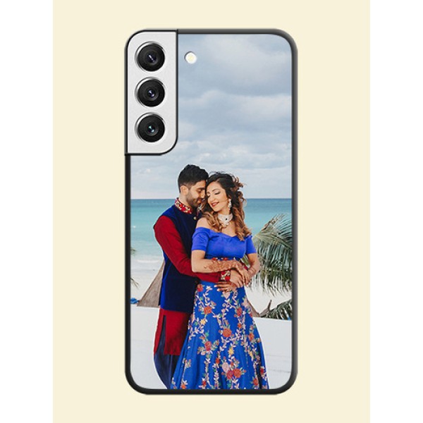 Full Single Pic Upload On Space Black Personalized Soft Matte Phone Covers -Samsung Galaxy S22 5G