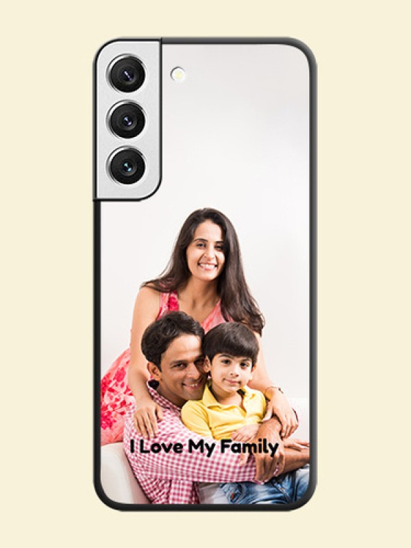 Full Single Pic Upload With Text On Space Black Personalized Soft Matte Phone Covers -Samsung Galaxy S22 5G