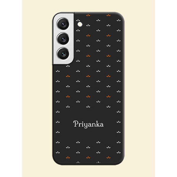 Simple Pattern With Custom Text On Space Black Personalized Soft Matte Phone Covers -Samsung Galaxy S22 5G