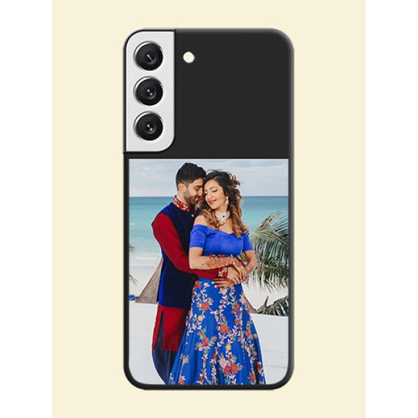 Image Upload With Space Black Color On Custom Soft Matte Mobile Back Cover - Samsung Galaxy S22 5G