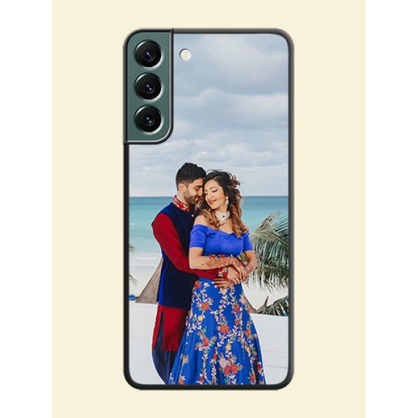 Full Single Pic Upload On Space Black Personalized Soft Matte Phone Covers -Samsung Galaxy S22 Plus 5G