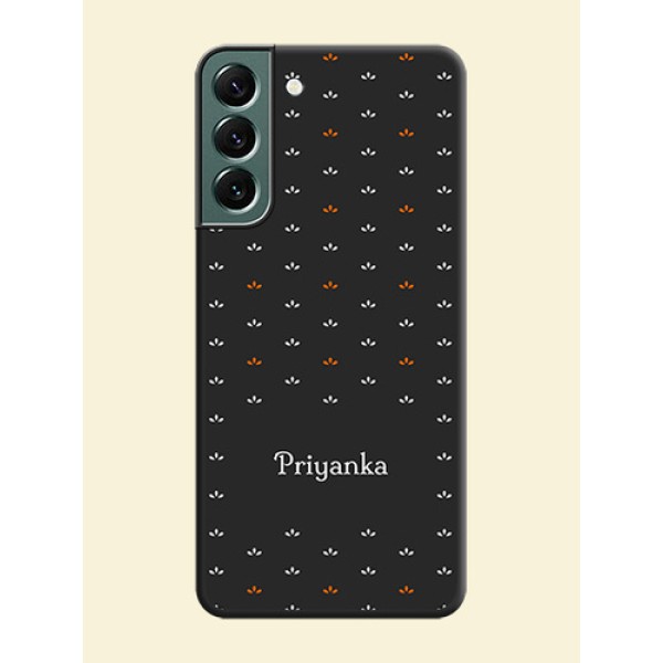 Simple Pattern With Custom Text On Space Black Personalized Soft Matte Phone Covers -Samsung Galaxy S22 Plus 5G