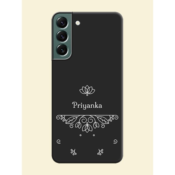 Lotus Garden Custom Text On Space Black Personalized Soft Matte Phone Covers -Samsung Galaxy S22 Plus 5G