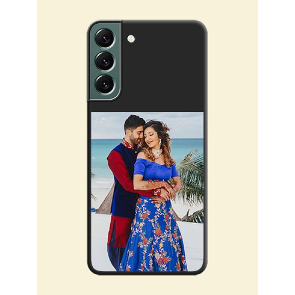 Image Upload With Space Black Color On Custom Soft Matte Mobile Back Cover - Samsung Galaxy S22 Plus 5G