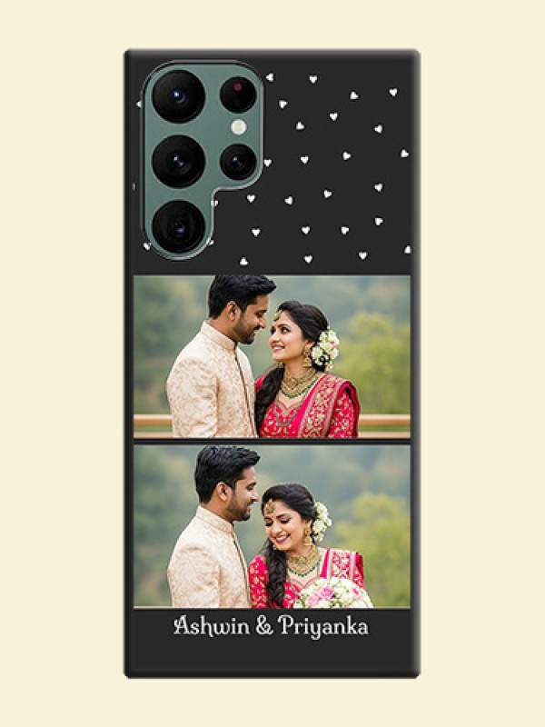 Miniature Love Symbols with Name on Space Black Custom Soft Matte Back Cover - Galaxy S22 Ultra 5G