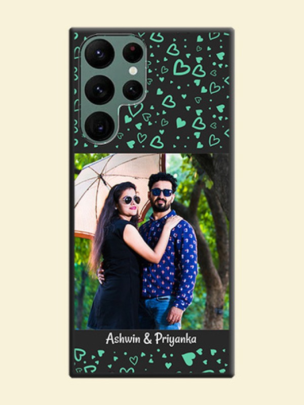 Sea Green Indefinite Love Pattern on Photo on Space Black Soft Matte Mobile Cover - Galaxy S22 Ultra 5G