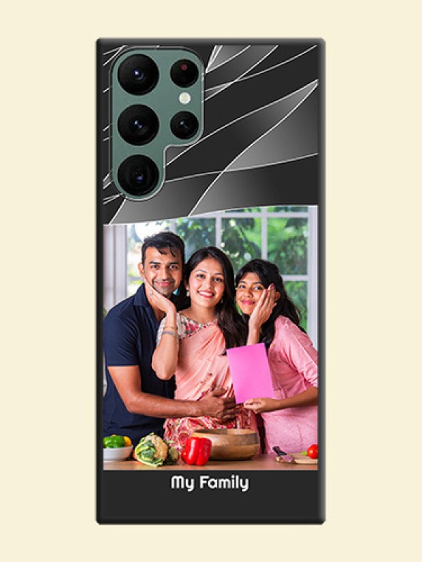 Mixed Wave Lines on Photo on Space Black Soft Matte Mobile Cover - Galaxy S22 Ultra 5G