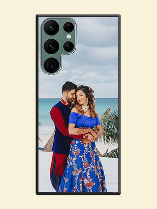 Full Single Pic Upload On Space Black Personalized Soft Matte Phone Covers -Samsung Galaxy S22 Ultra 5G