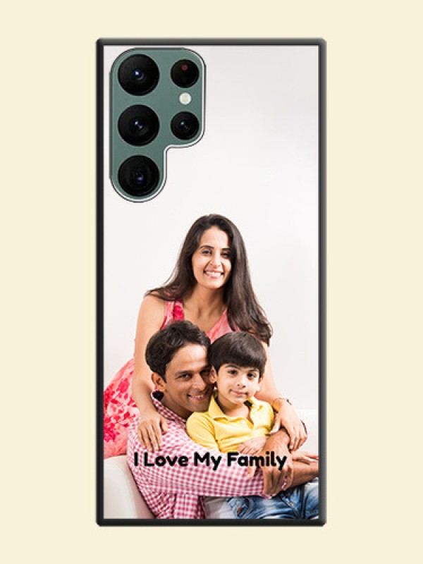 Full Single Pic Upload With Text On Space Black Personalized Soft Matte Phone Covers -Samsung Galaxy S22 Ultra 5G
