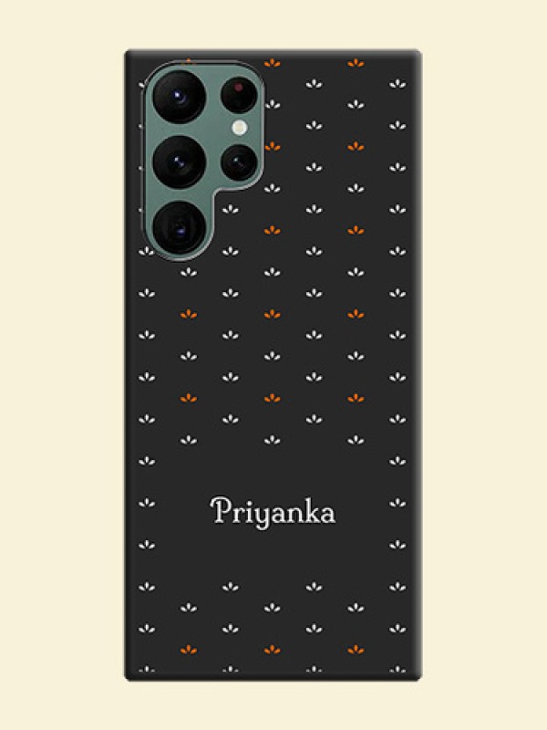 Simple Pattern With Custom Text On Space Black Personalized Soft Matte Phone Covers -Samsung Galaxy S22 Ultra 5G