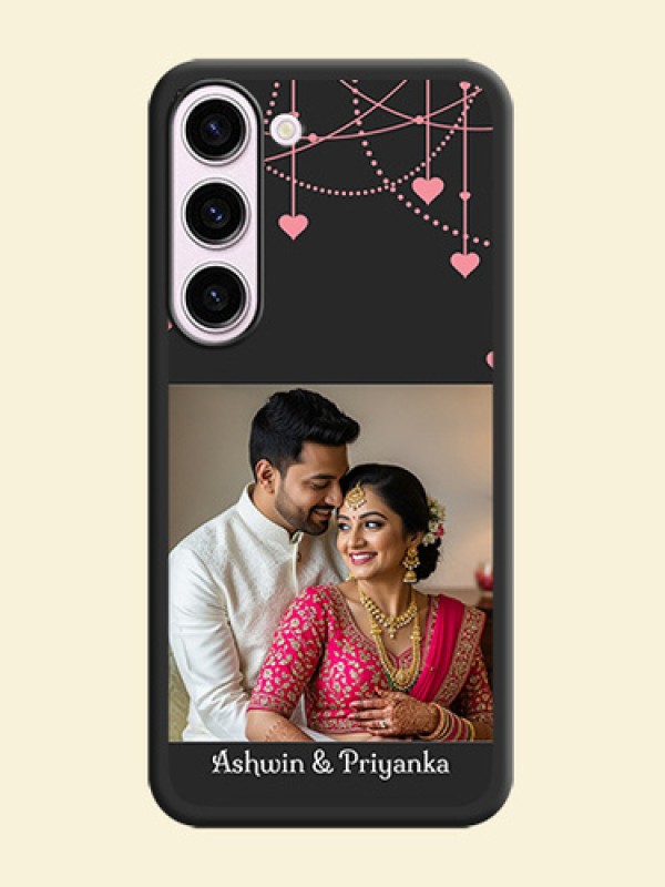 Pink Love Hangings with Text on Space Black Custom Soft Matte Back Cover - Samsung Galaxy S23 5G