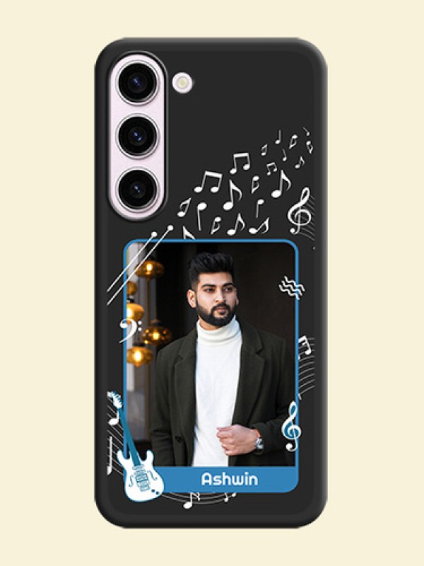 Musical Theme Design with Text on Photo on Space Black Soft Matte Mobile Case - Samsung Galaxy S23 5G