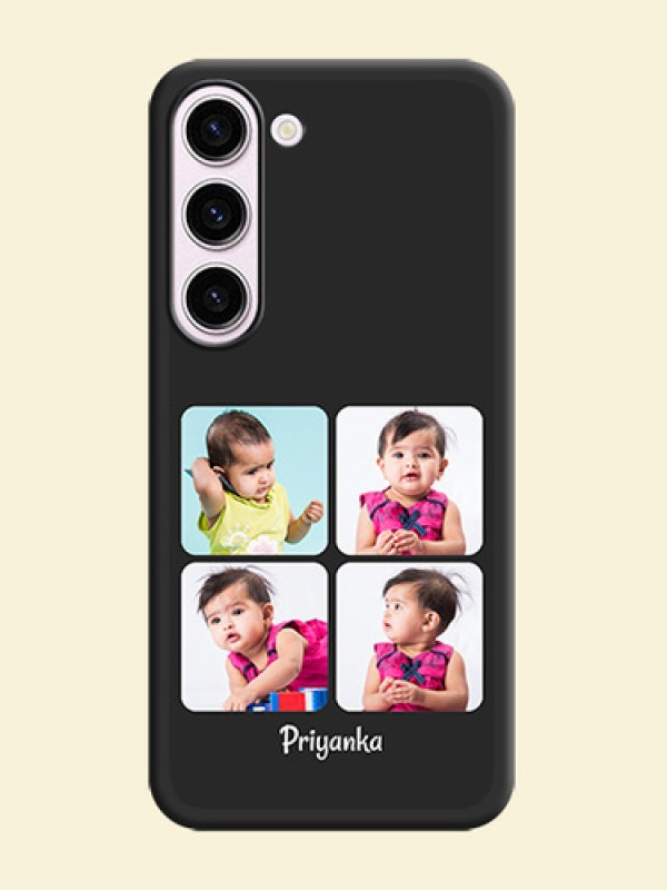 Floral Art with 6 Image Holder on Photo on Space Black Soft Matte Mobile Case - Samsung Galaxy S23 5G