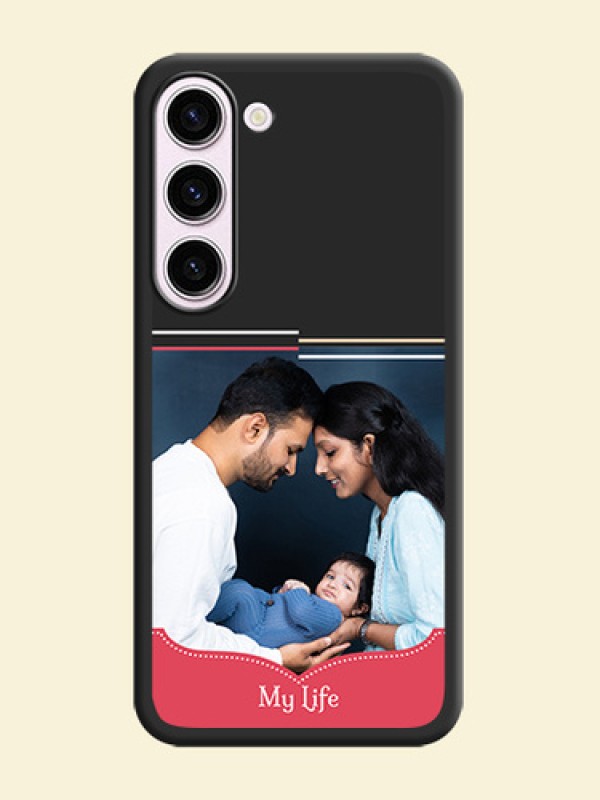 Classic Plain Design with Name on Photo on Space Black Soft Matte Phone Cover - Samsung Galaxy S23 5G