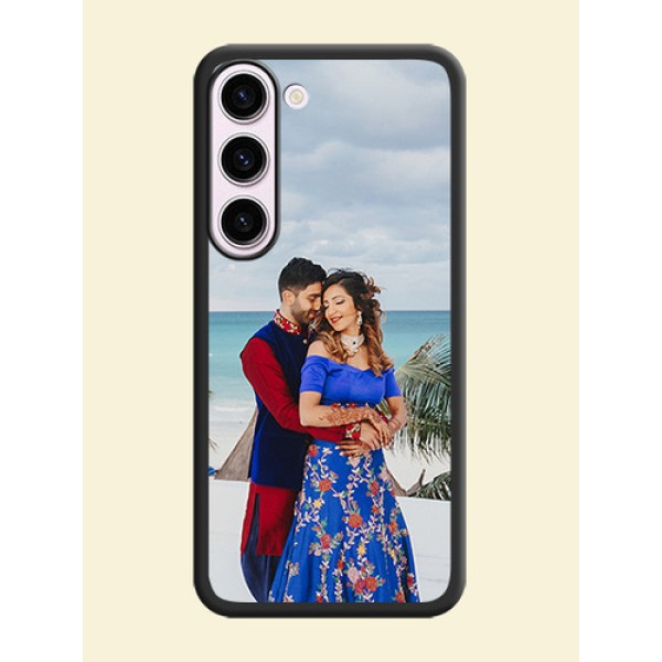 Full Single Pic Upload On Space Black Personalized Soft Matte Phone Covers -Samsung Galaxy S23 5G