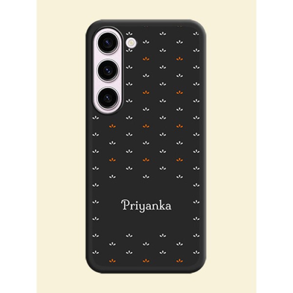 Simple Pattern With Custom Text On Space Black Personalized Soft Matte Phone Covers -Samsung Galaxy S23 5G