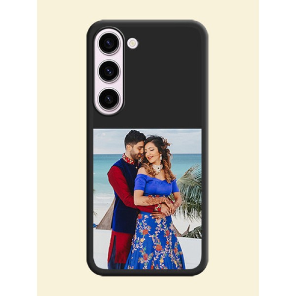 Image Upload With Space Black Color On Custom Soft Matte Mobile Back Cover - Samsung Galaxy S23 5G