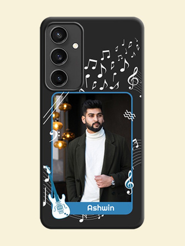 Musical Theme Design with Text - Photo on Space Black Soft Matte Mobile Case - Galaxy S23 FE 5G