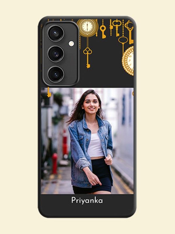 Decorative Design with Text on Space Black Custom Soft Matte Back Cover - Galaxy S23 FE 5G