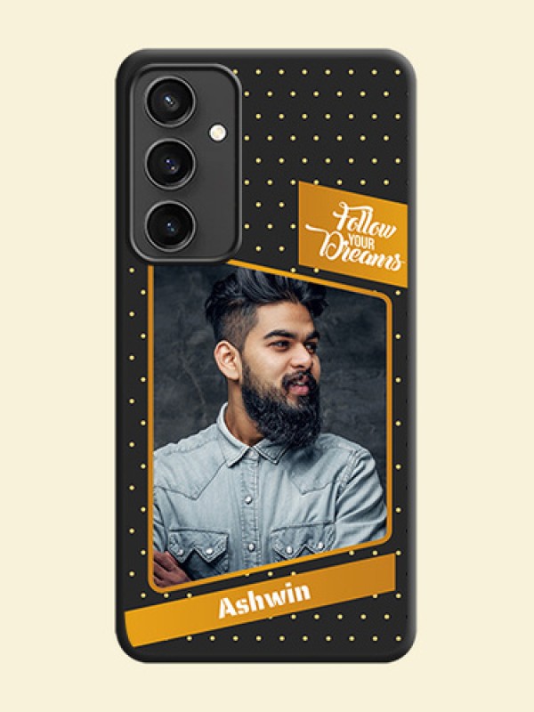 Follow Your Dreams with White Dots on Space Black Custom Soft Matte Phone Cases - Galaxy S23 FE 5G
