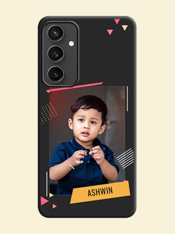 Photo Frame with Triangle Small Dots - Photo on Space Black Soft Matte Back Cover - Galaxy S23 FE 5G