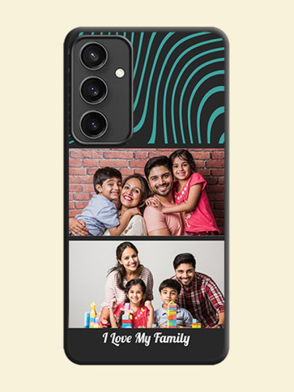 Wave Pattern with 2 Image Holder on Space Black Personalized Soft Matte Phone Covers - Galaxy S23 FE 5G