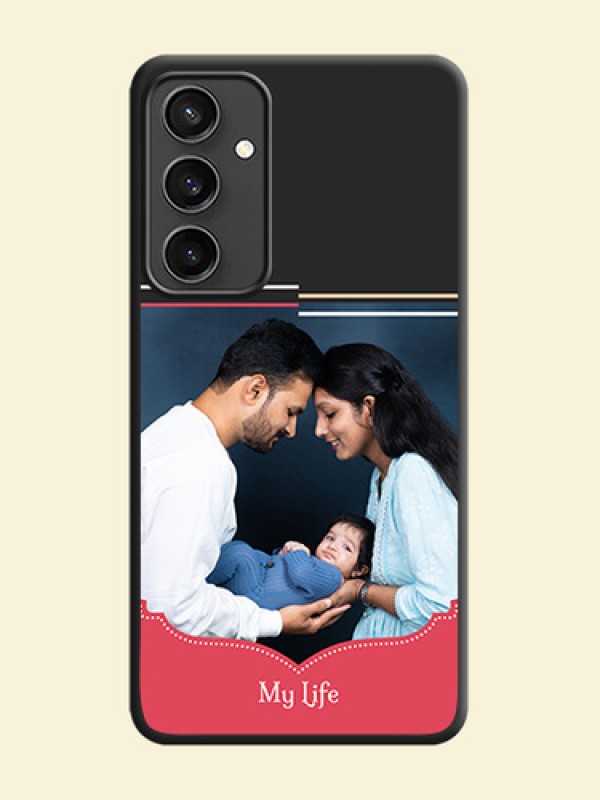 Classic Plain Design with Name - Photo on Space Black Soft Matte Phone Cover - Galaxy S23 FE 5G
