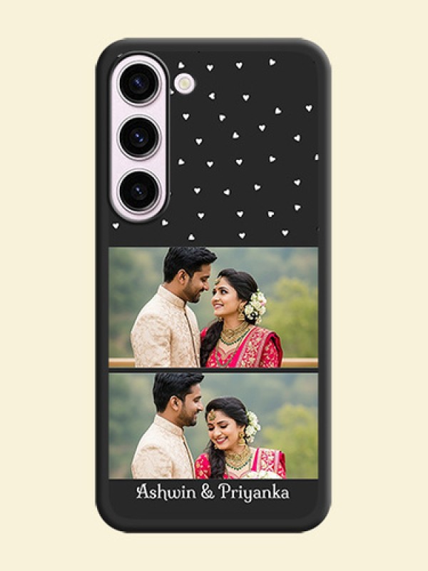 Miniature Love Symbols with Name on Space Black Custom Soft Matte Back Cover - Samsung Galaxy S23 Plus 5G