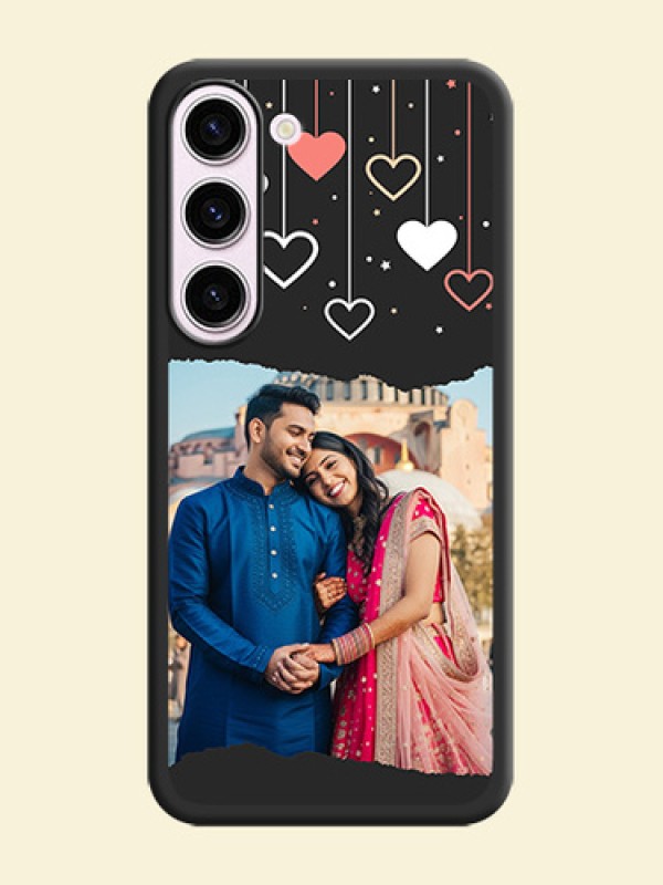 Love Hangings with Splash Wave Picture on Space Black Custom Soft Matte Phone Back Cover - Samsung Galaxy S23 Plus 5G