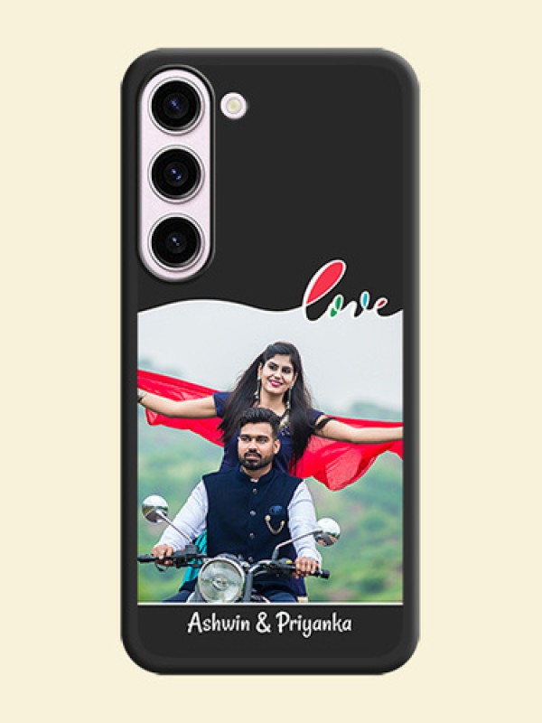Fall in Love Pattern with Picture on Photo on Space Black Soft Matte Mobile Case - Samsung Galaxy S23 Plus 5G