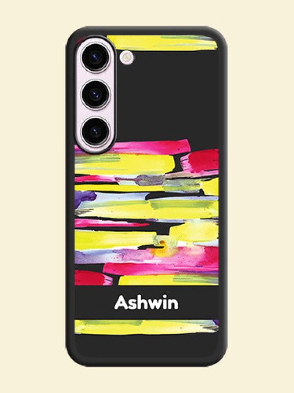 Brush Coloured on Space Black Personalized Soft Matte Phone Covers - Samsung Galaxy S23 Plus 5G
