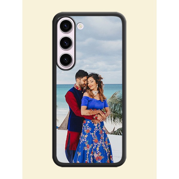 Full Single Pic Upload On Space Black Personalized Soft Matte Phone Covers -Samsung Galaxy S23 Plus 5G